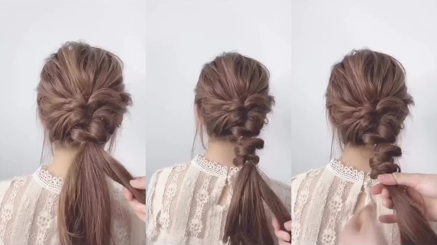 日系杂志风蓬松卷发马尾教程