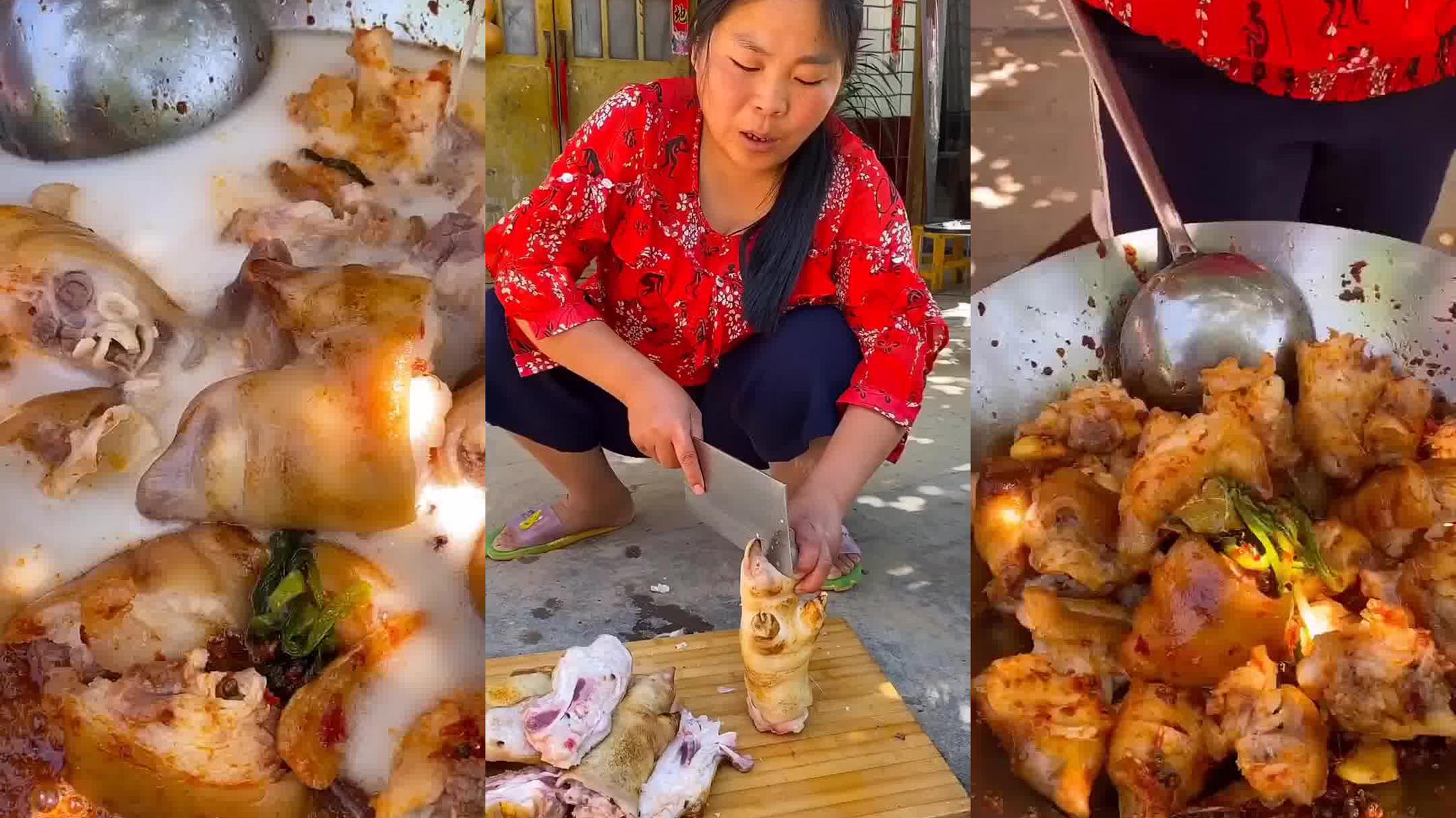 农村会姐 自制麻辣猪蹄 老三哭了哈哈哈哈哈哈哈哈 不爱吃辣椒的