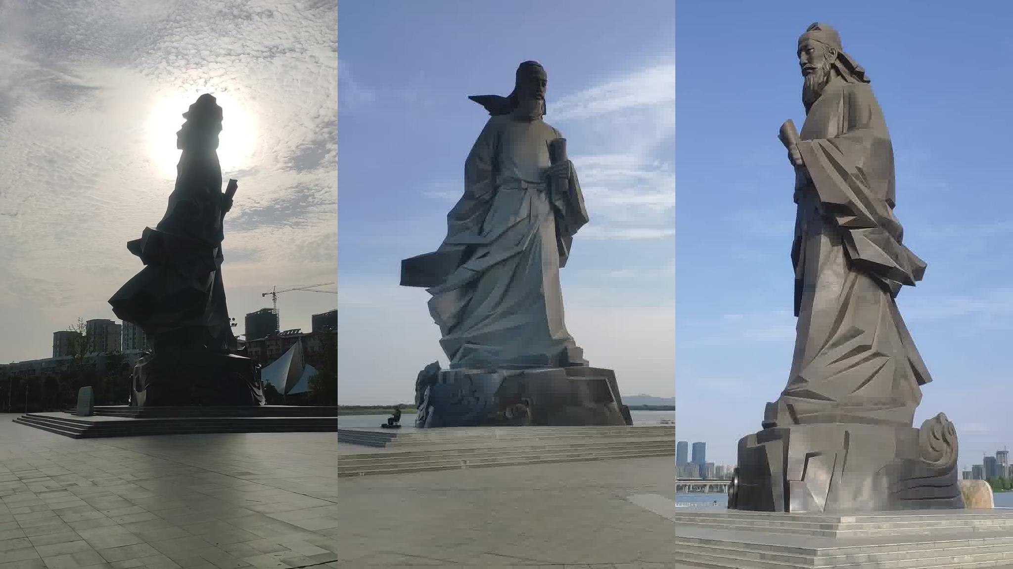 孟浩然铜像,襄阳市襄州区浩然广场.很高,大概二十来米高