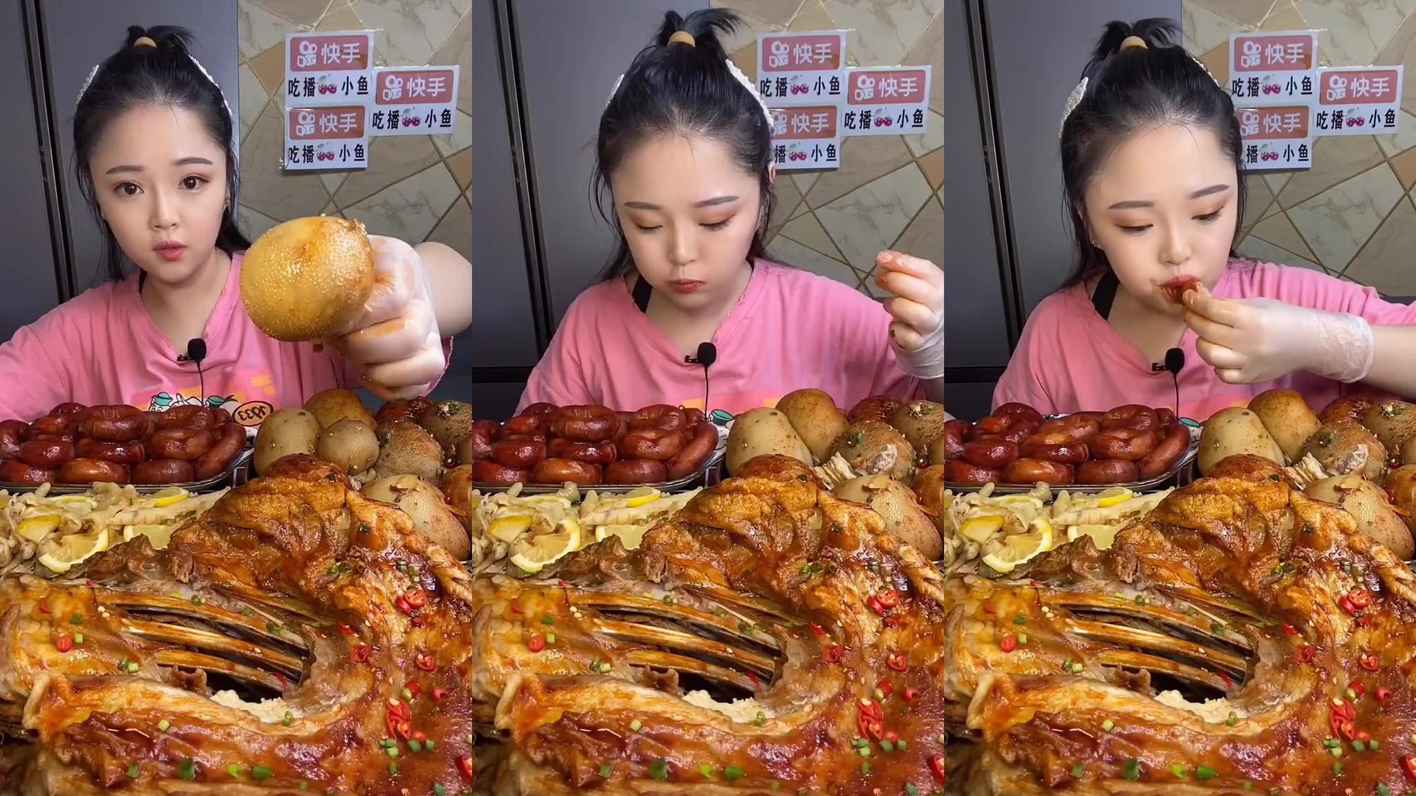 妹子试吃"羊肚包羊脑",里面全是羊脑,咬一口都要爆浆了!