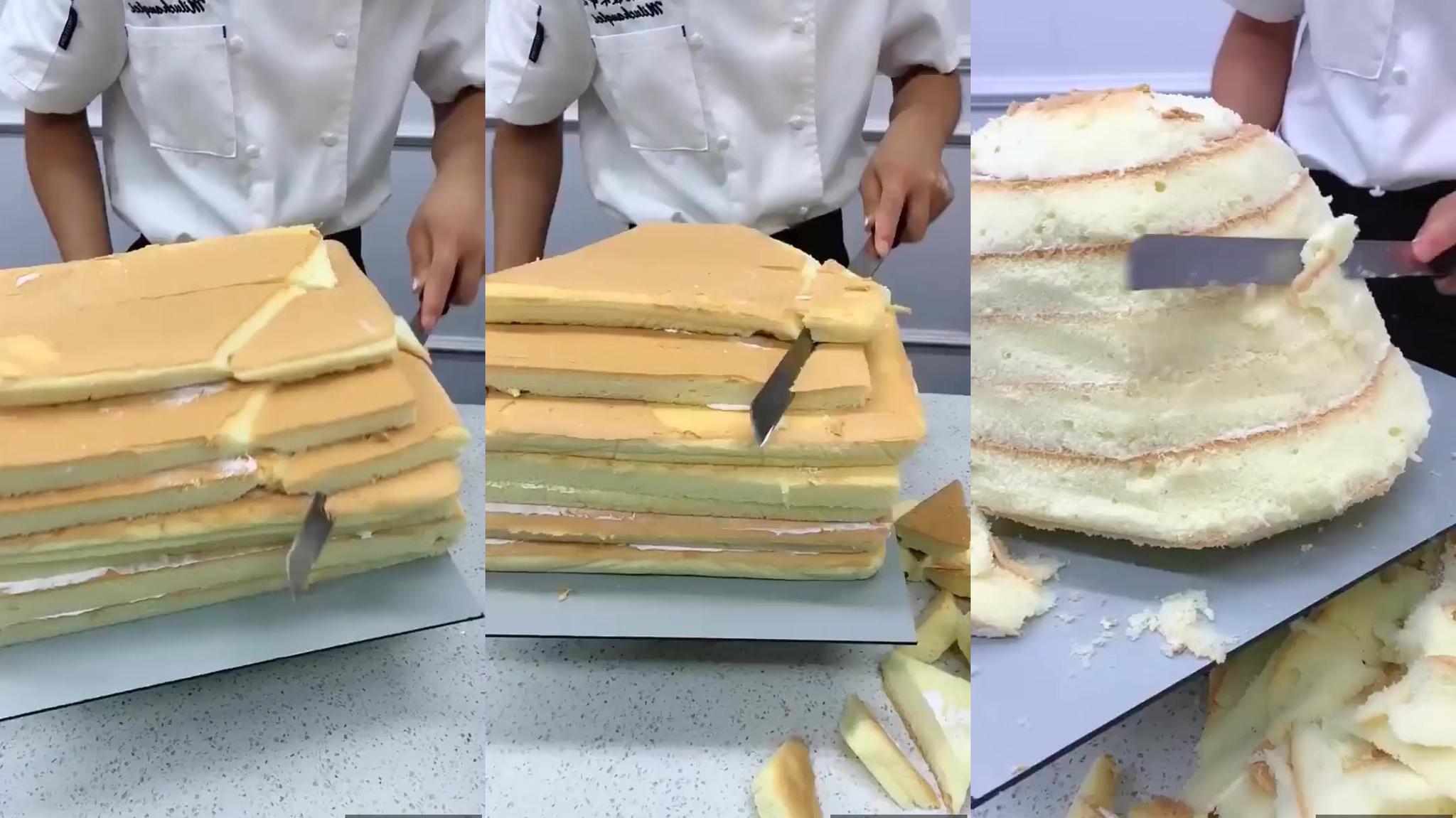 老板用蛋糕做得安全帽,这个上工地能用吗?这也太安全了!