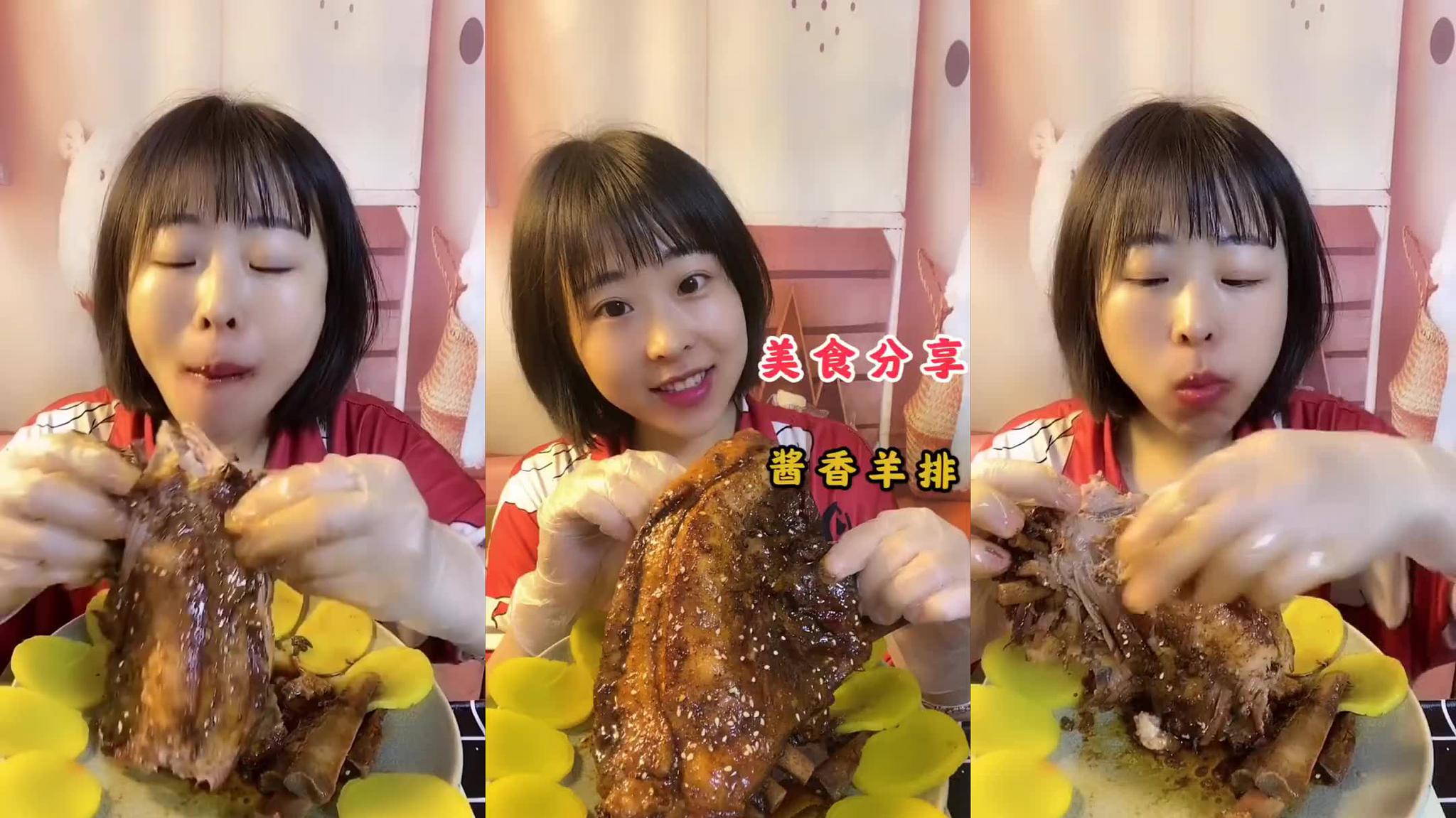 胖妹嘴馋非说婆婆想啃肉,大洋买20斤羊排,就胖妹啃得欢