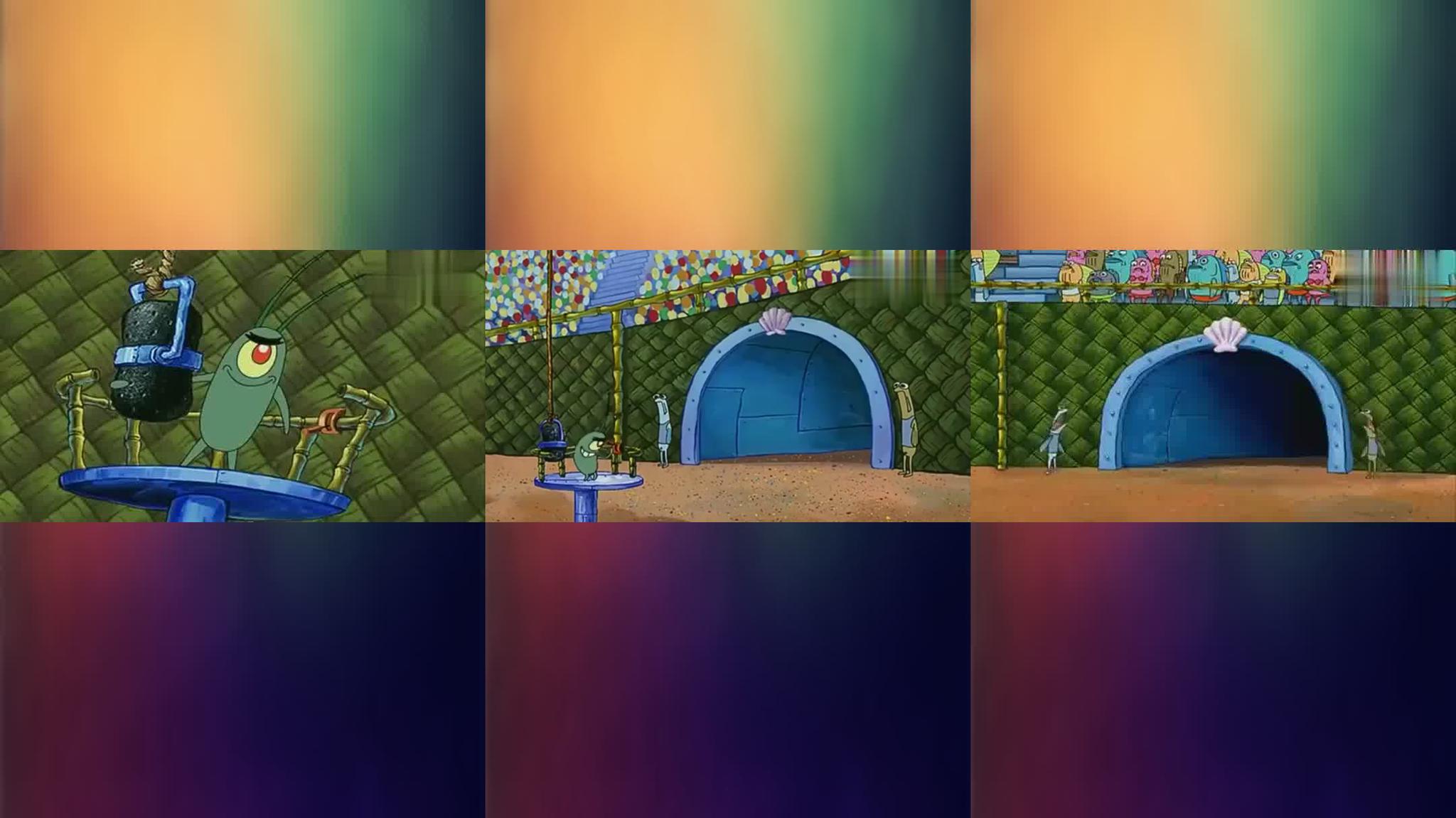 痞老板低着头让家看另1边.观众都转头.却令人颤抖