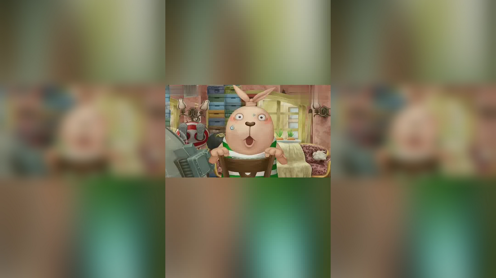 越狱兔:绿兔子非常有天赋,他改造好了机器人,机器人能自动扫地