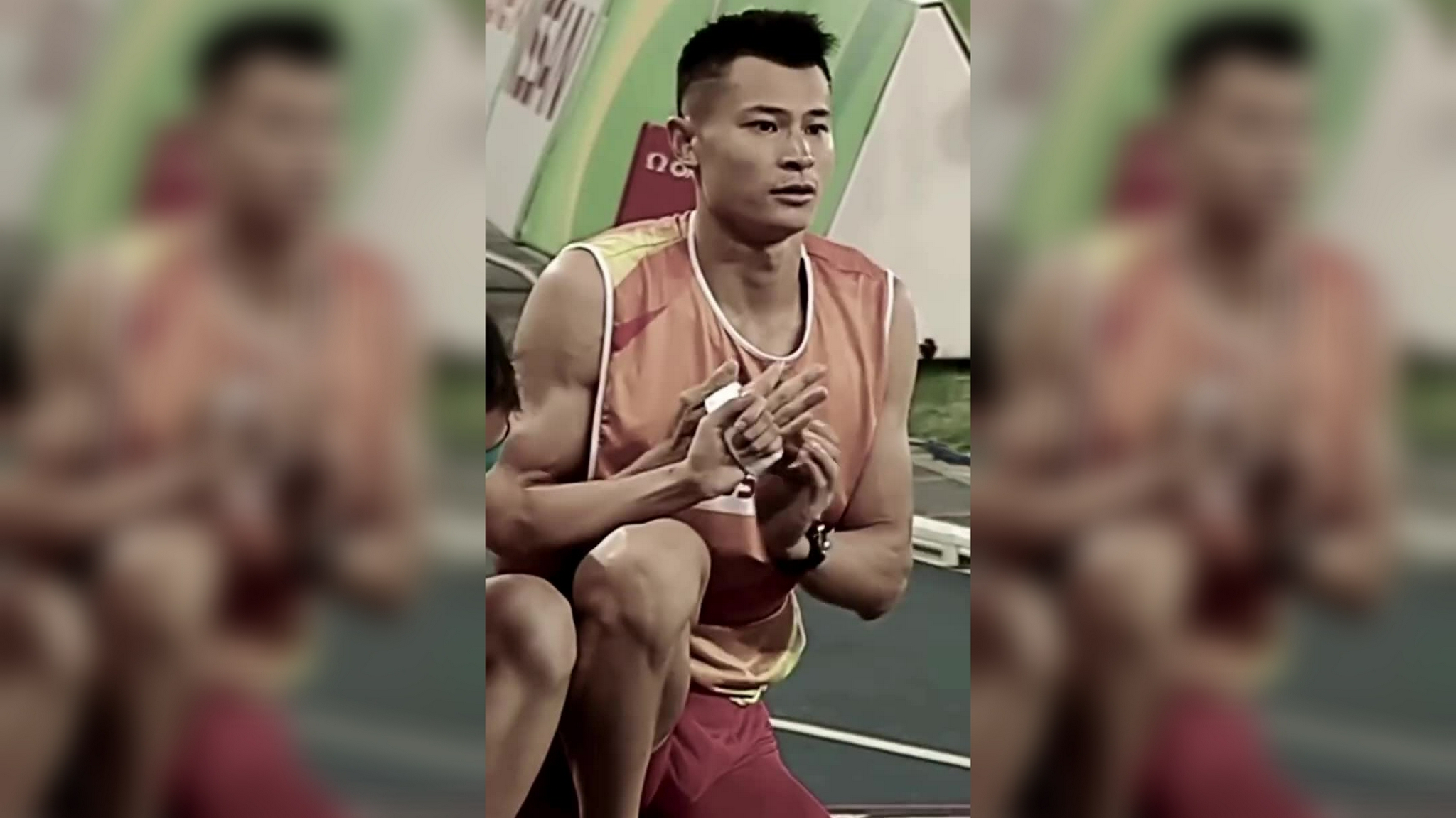 徐东林,盲人运动员刘翠青的领跑员