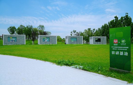 ▲ 多多农研科技大赛中使用的四个集装箱式植物工厂，将继续用于垂直农业的研究与探索。顾辰▏摄