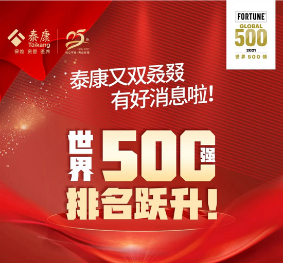 当泰康25周年碰上世界500强，又双叒叕是一个好消息！