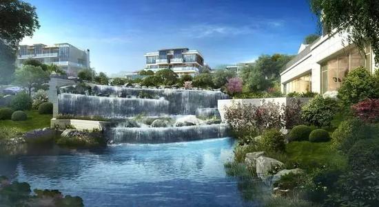新湖·金色池塘 恒温泳池外叠瀑(效果图)