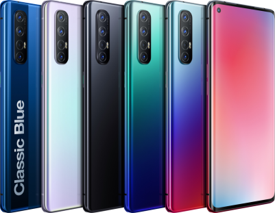 （Reno3 Pro 5G - Pantone® 2020年度代表色 经典蓝 定制版、雾月白、月夜黑、蓝色星夜、日出印象）