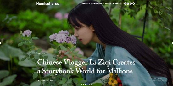 hemisphere采访李子柒为美联航旅客呈现美好生活共鸣背后的故事