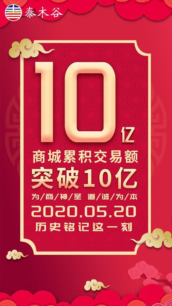 喜讯|泰木谷平台成交额突破10亿