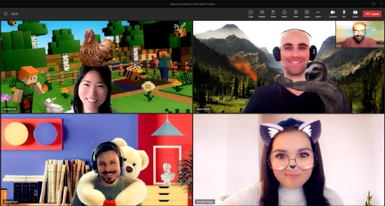 Snapchat 滤镜让 Teams 视频会议更有趣