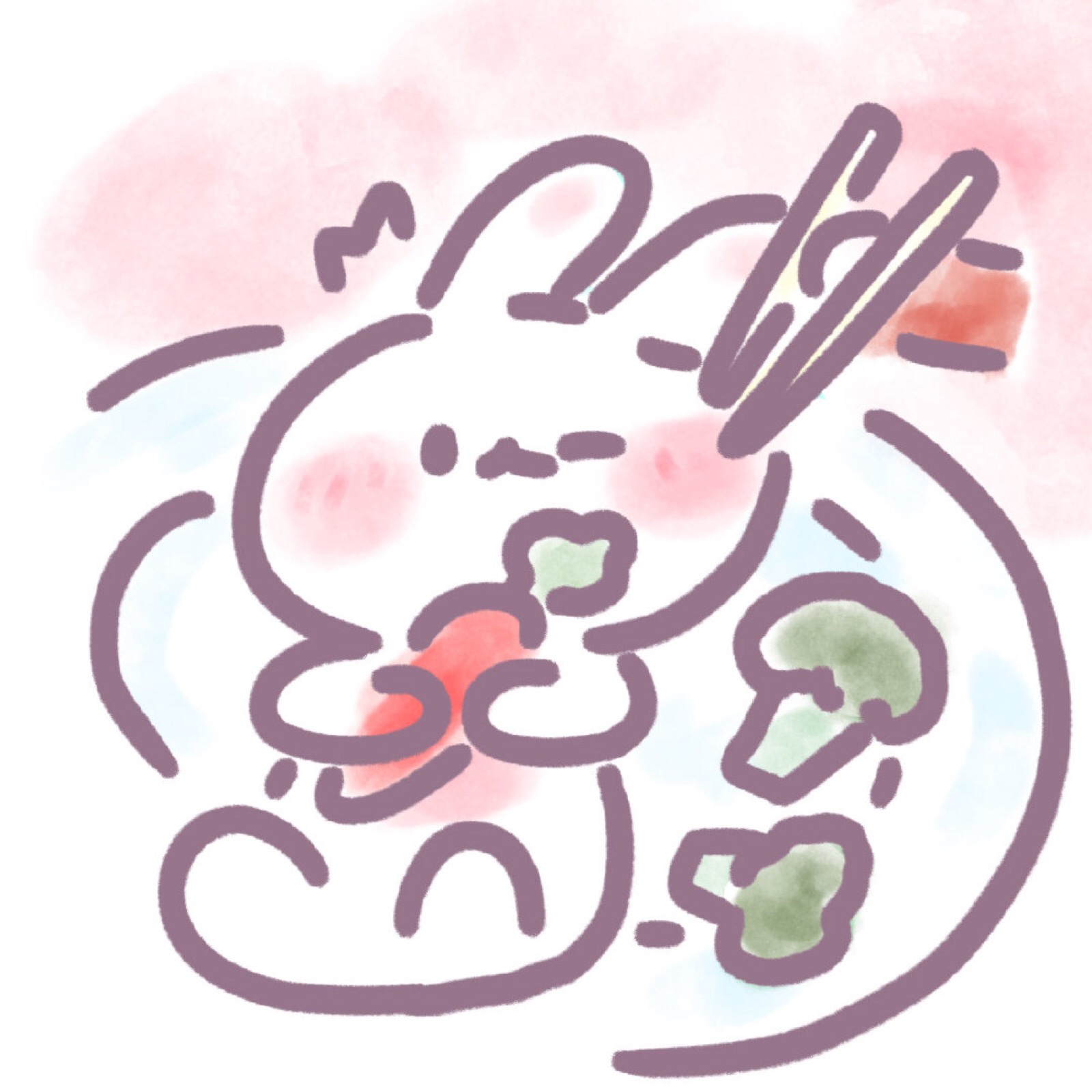 可爱简笔画小兔子头像萌萌哒小白兔图标