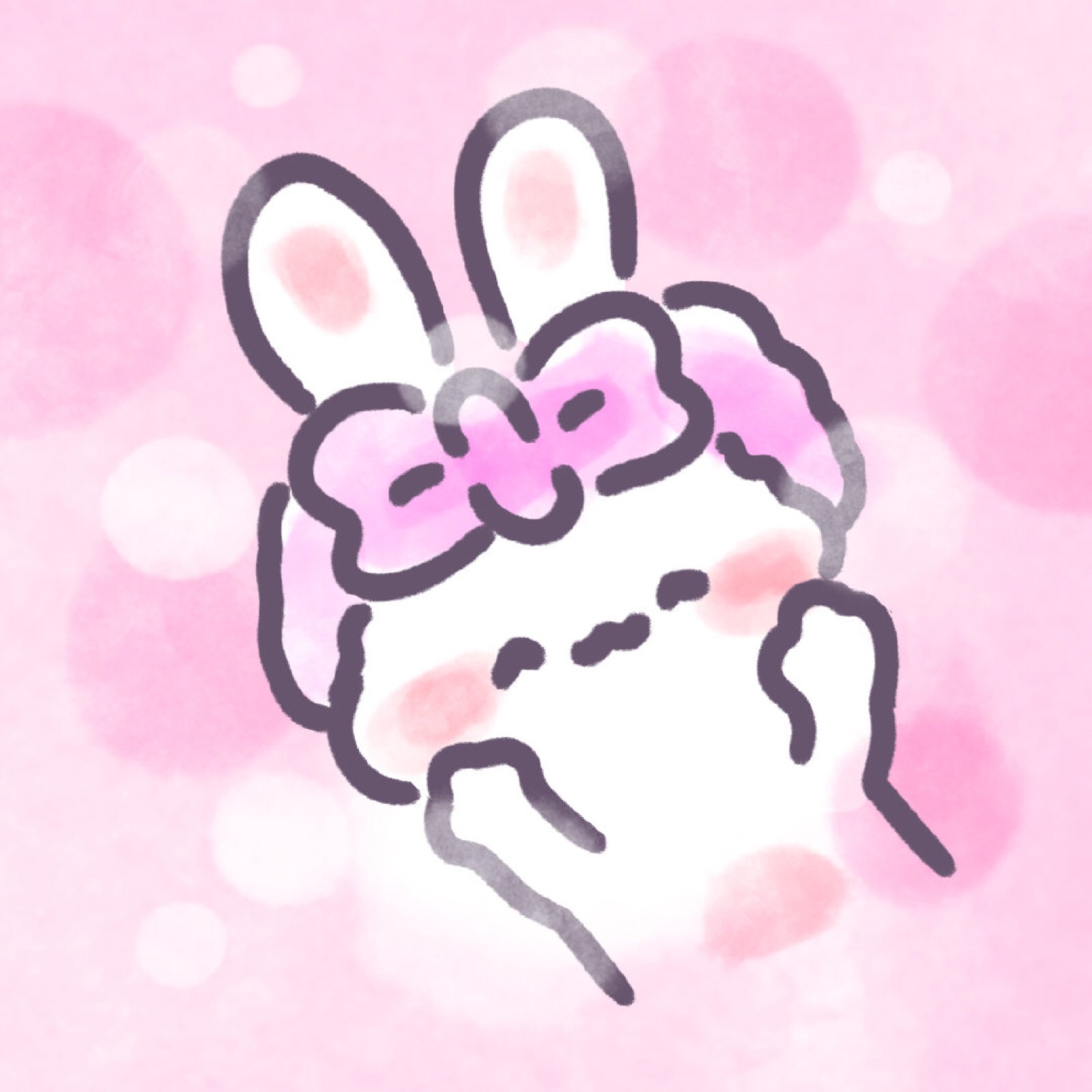 可爱简笔画小兔子头像萌萌哒小白兔图标