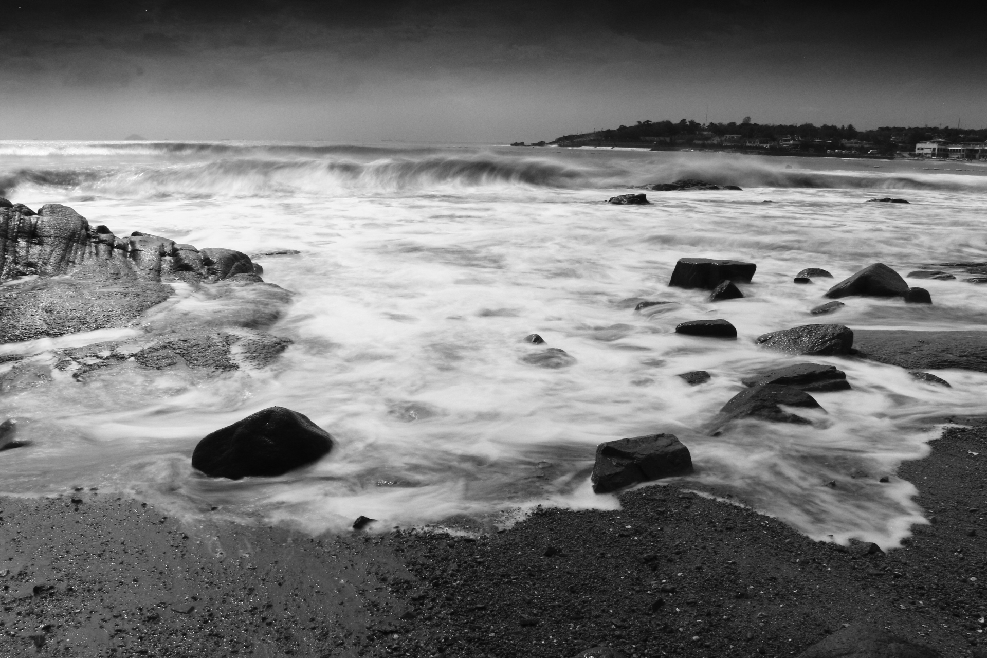 海边黑白图集 海浪