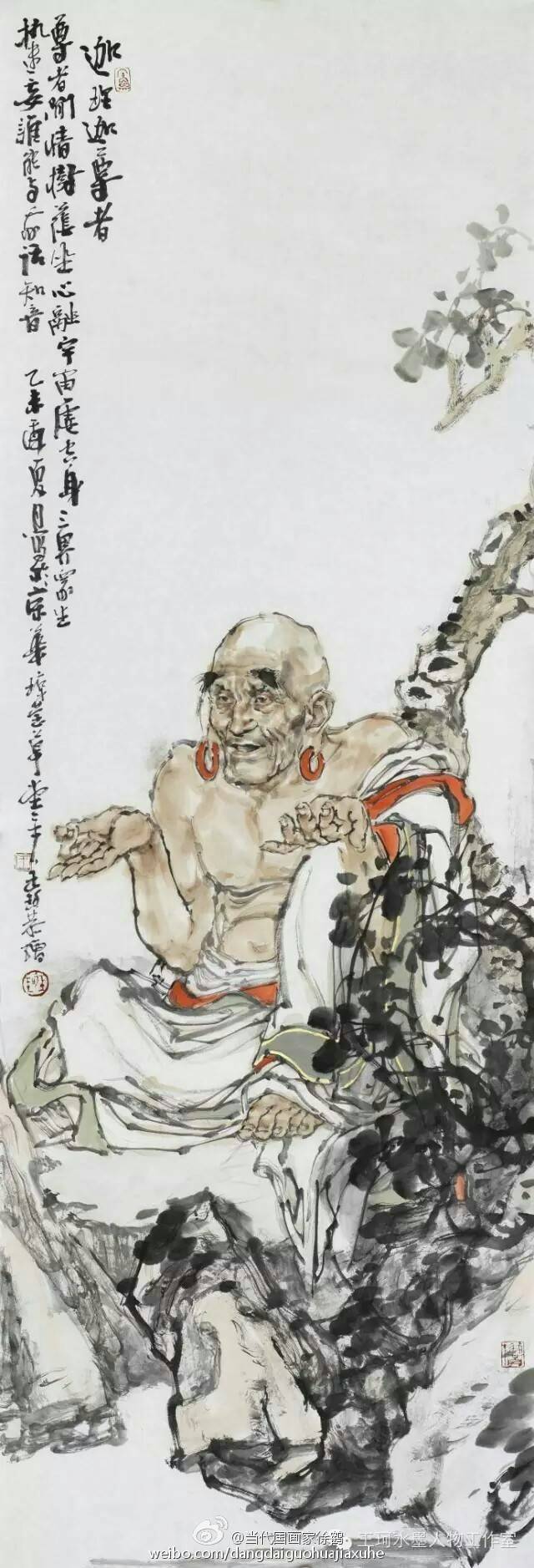 王珂十八罗汉中国画写意人物欣赏