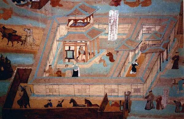 壁画中的唐代建筑… 】 |壁画|唐代|建筑_新浪新闻
