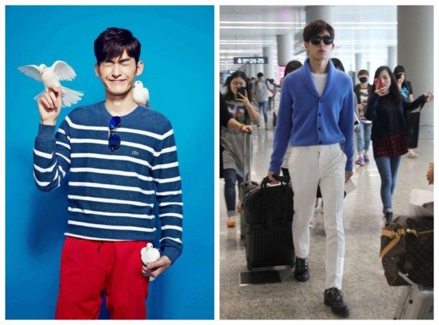 井柏然与张翰穿粉红衬衫,一个邋遢显老一个清爽少年