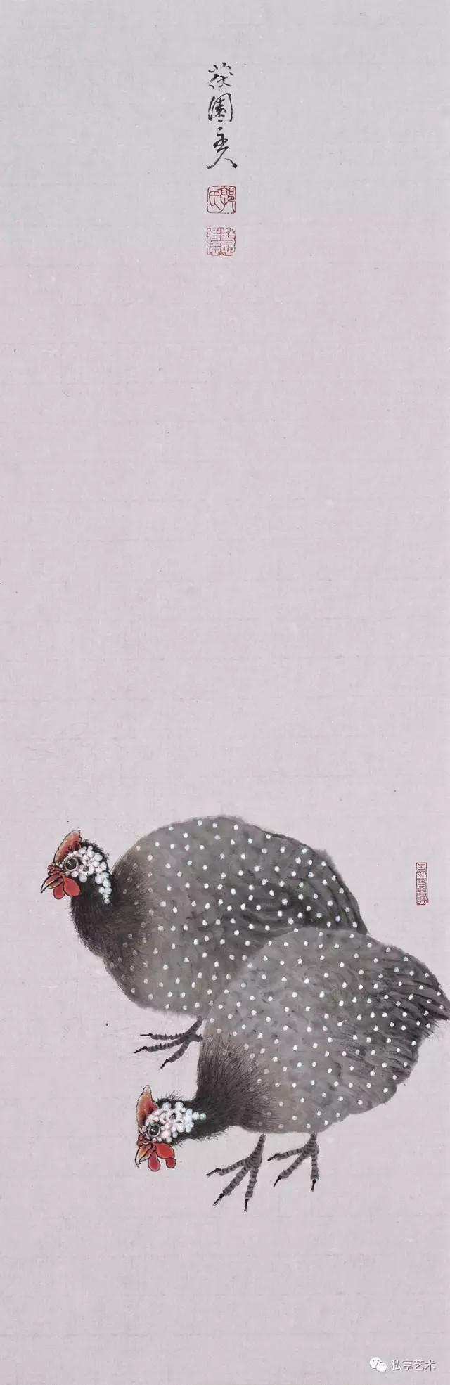 郭慧庆笔下的珍珠鸡