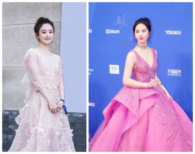 刘亦菲和赵丽颖同台争艳,一个美艳动人一个美若天仙