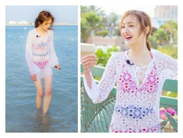 古力娜扎模仿郑爽泳衣装扮,结果遭反超甩郑爽几条街