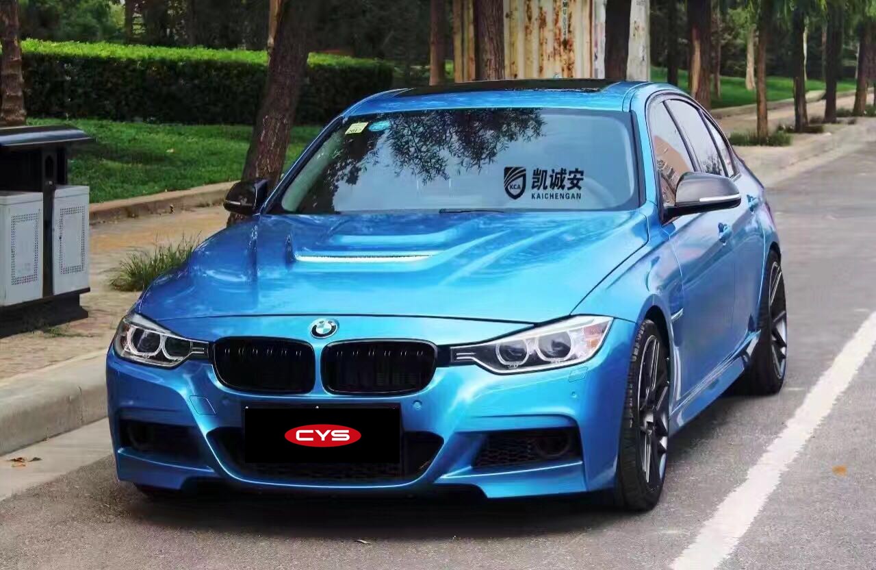 宝马328li改色镭射蓝 情迷蓝色清爽一夏