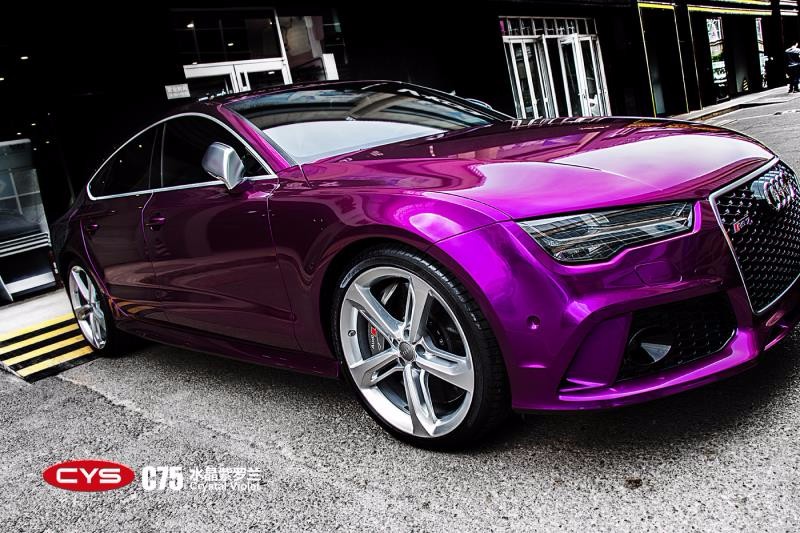 奥迪rs7水晶紫罗兰车身改色征服了我的眼睛和心跳