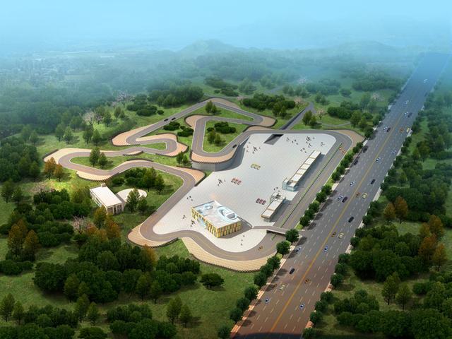 整体分为国际赛车场,汽车文化教育和汽车商业三
