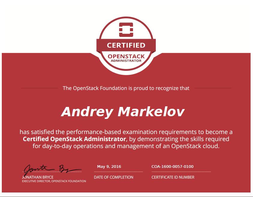 openstack权威技术认证coa简介及全球实考情况统计