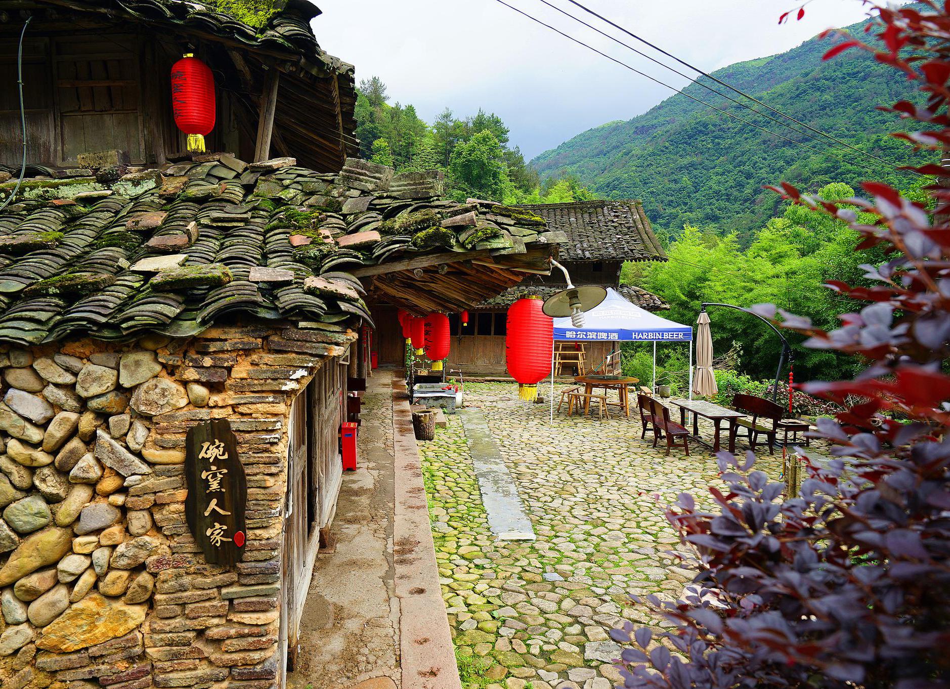 600多年碗窑古村,仙人掌高大成树,瀑流壮观磅礴