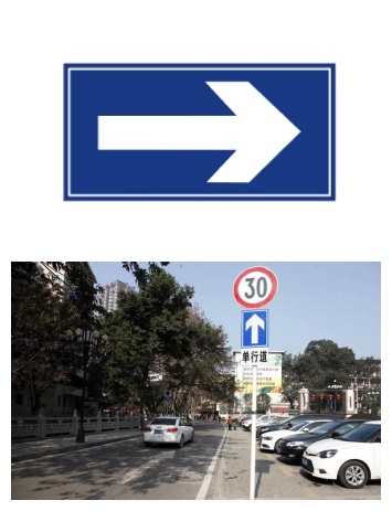 看到这个标志牌就只能往一个方向行驶了?