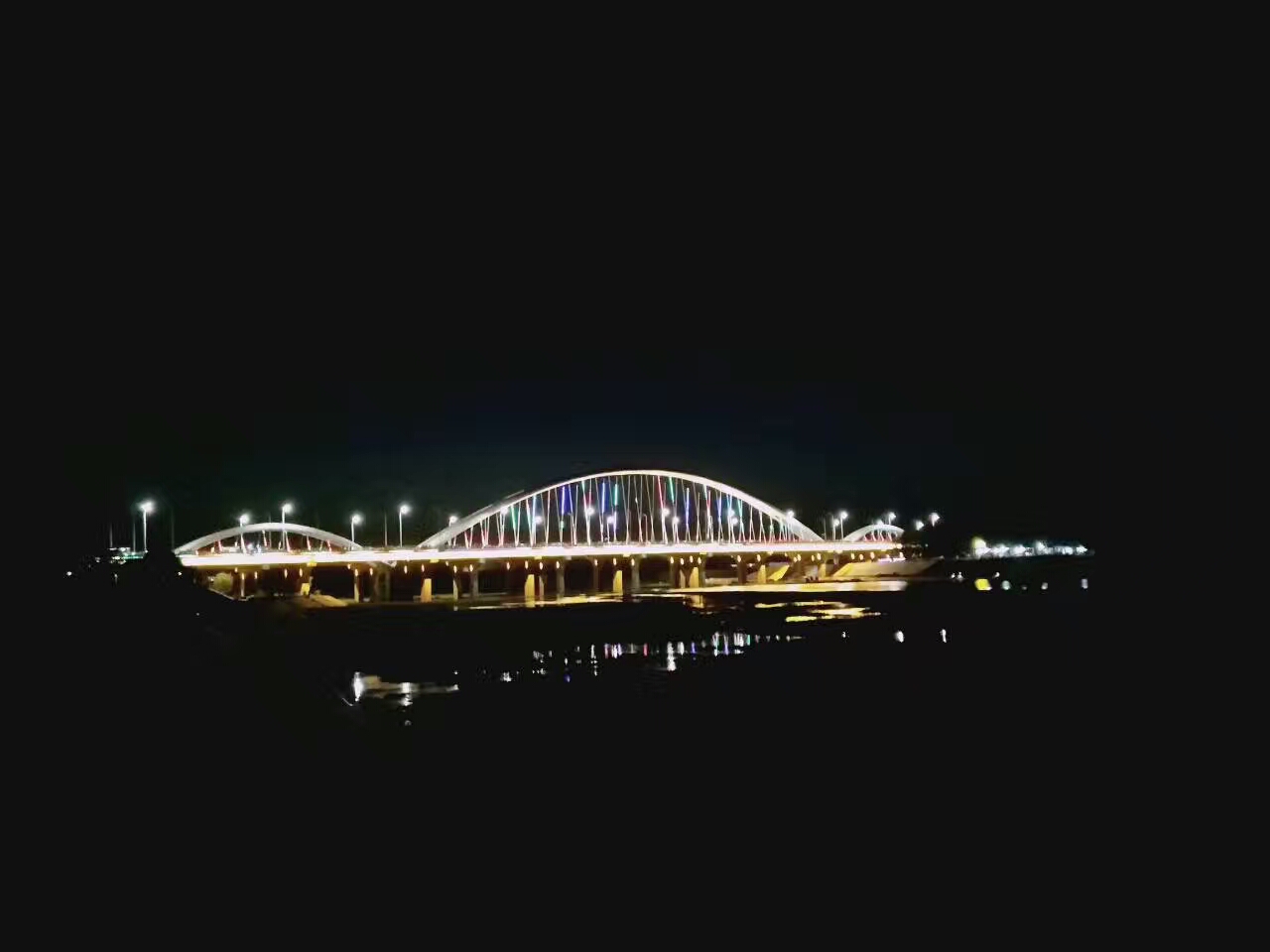 邓州北京大道跨湍河大桥彩虹桥夜景