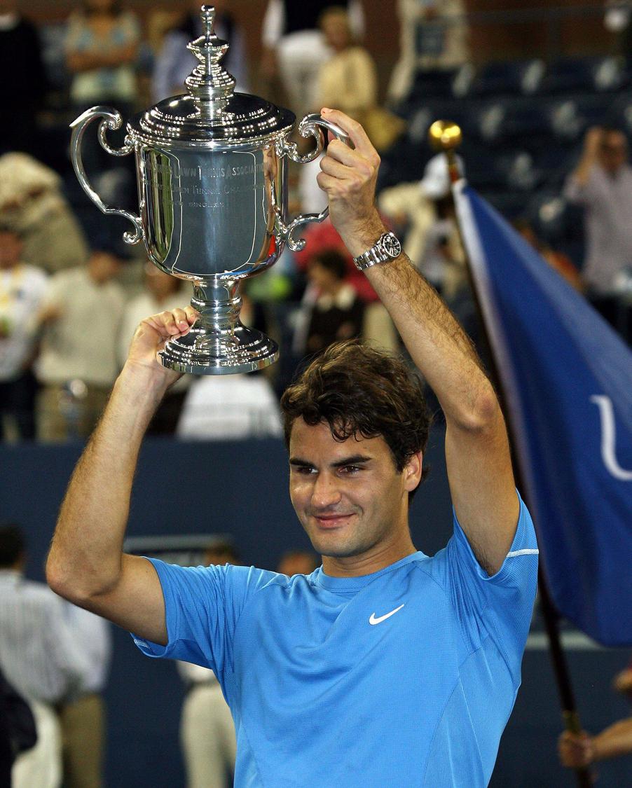 19个大满贯瑞士天王费德勒夺冠捧杯瞬间