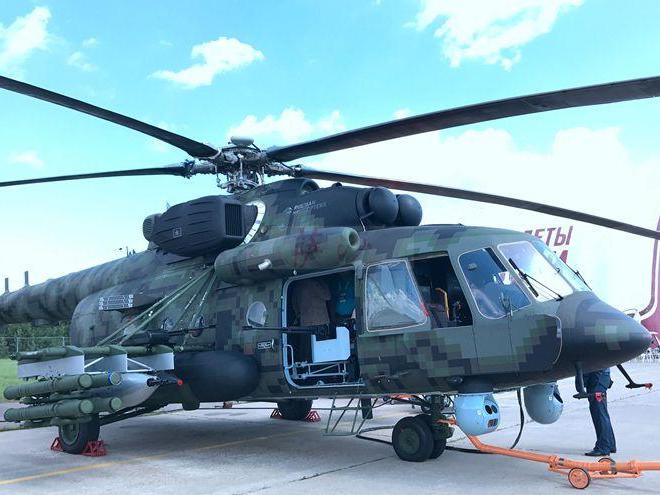 解放军装备不少:2017莫斯科航展米171sh直升机