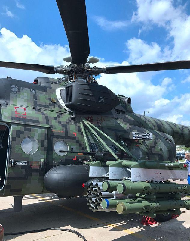 解放军装备不少:2017莫斯科航展米171sh直升机