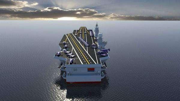 中国003型航母亮相北京平直甲板电弹起飞