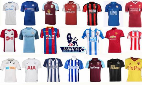 2017\/2018英超球队球衣胸前赞助商一览