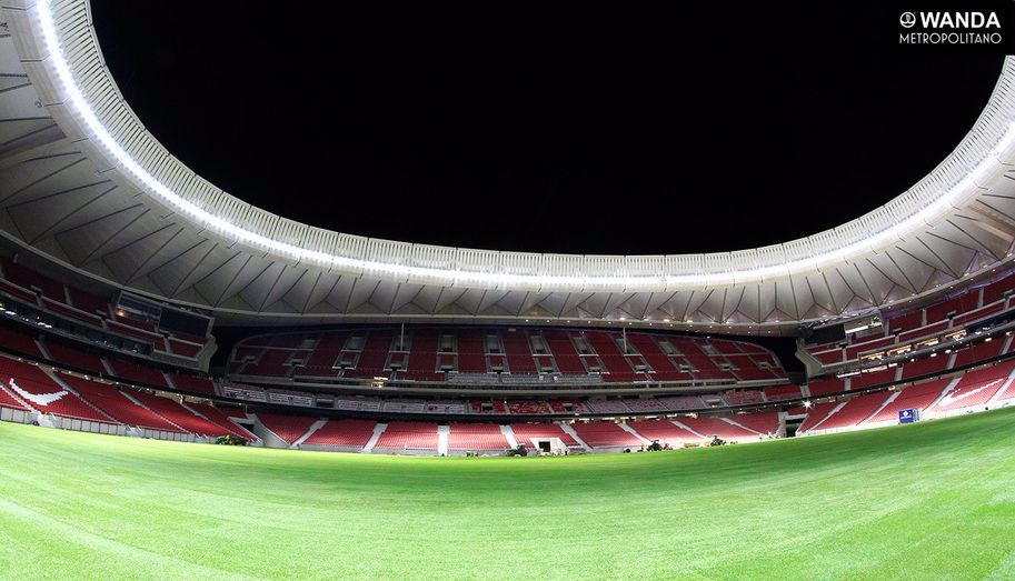 马竞新主场美轮美奂:万达大都会球场草皮铺设完毕