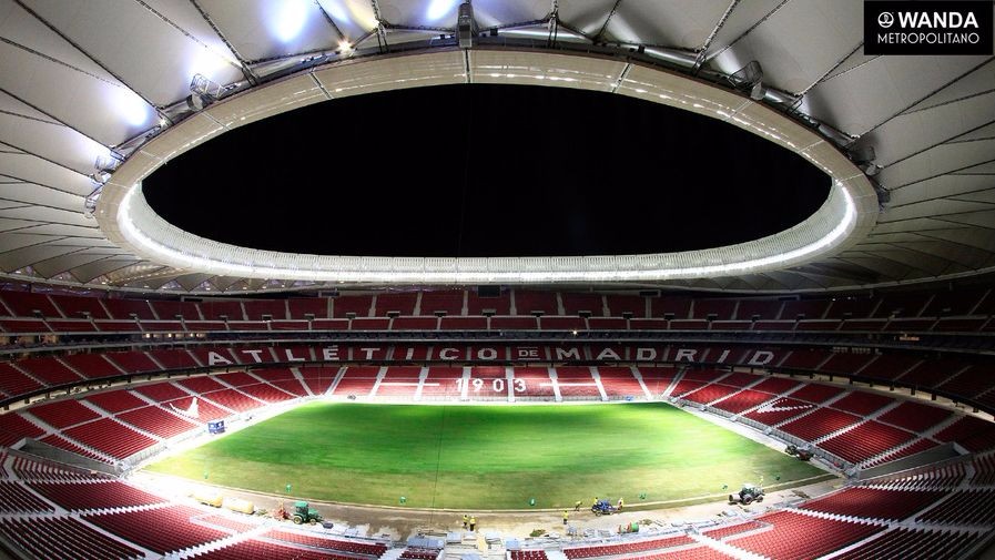 马竞新主场美轮美奂:万达大都会球场草皮铺设完毕