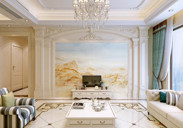 2017最新电视墙原创设计,石材护墙板打造客厅新时尚