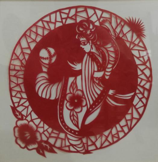 乔丽蹴鞠齐国成语剪纸系列齐文化节的一大亮点