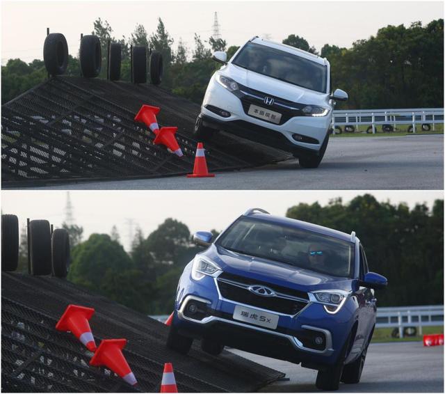 按苛刻的麋鹿测试后发现，瑞虎5x与奥迪Q3 本田缤智不分高低！