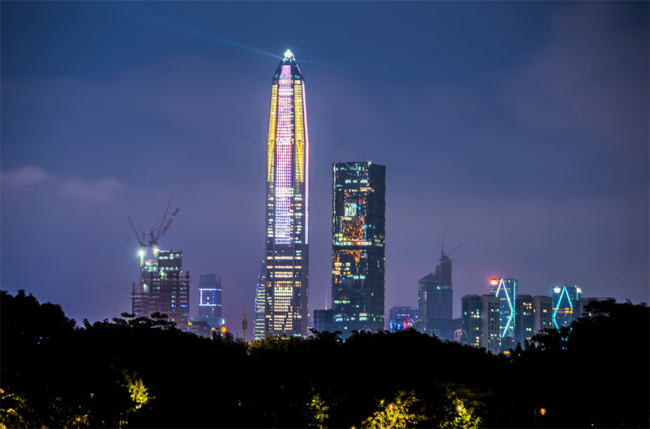 深圳平安国际金融中心大楼夜景照明设计