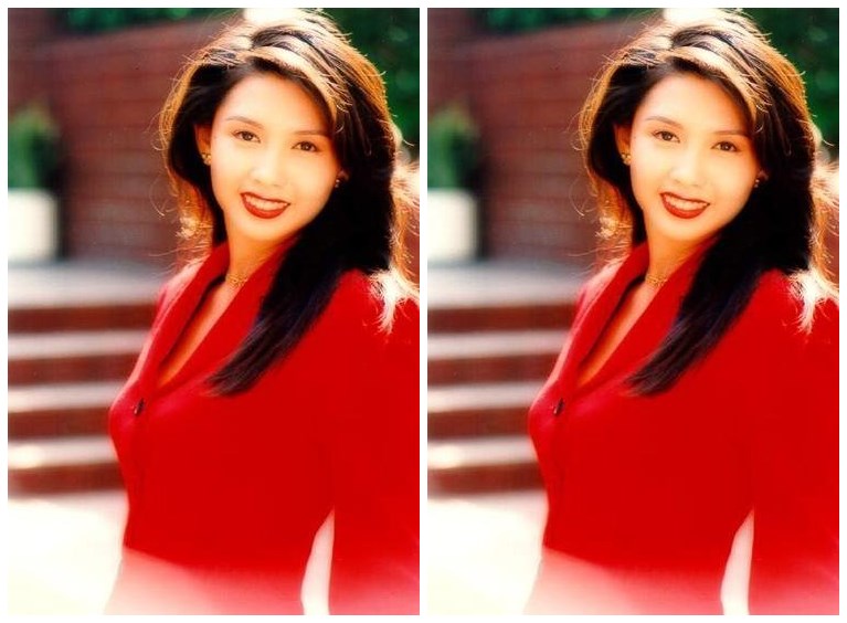 在剧中邱淑贞就是红衣装扮,当时迷倒万千少男,这次邱淑贞身穿红色的