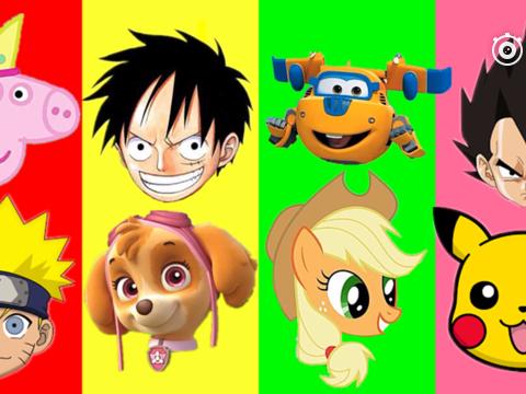 熊出没学习颜色,海贼王、龙珠超和小猪佩奇宝