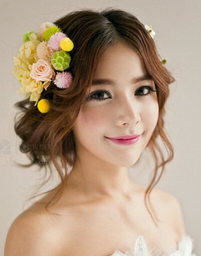 韩式鸟窝头新娘盘发步骤图片 很气质淑女