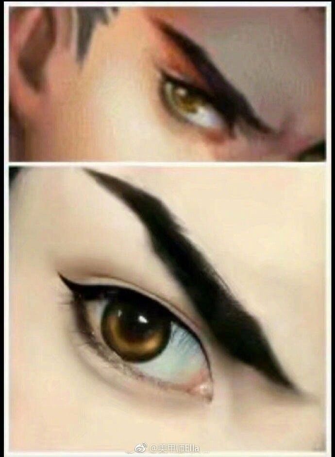 如果把王者农药里英雄的眼妆画在真人的脸上.