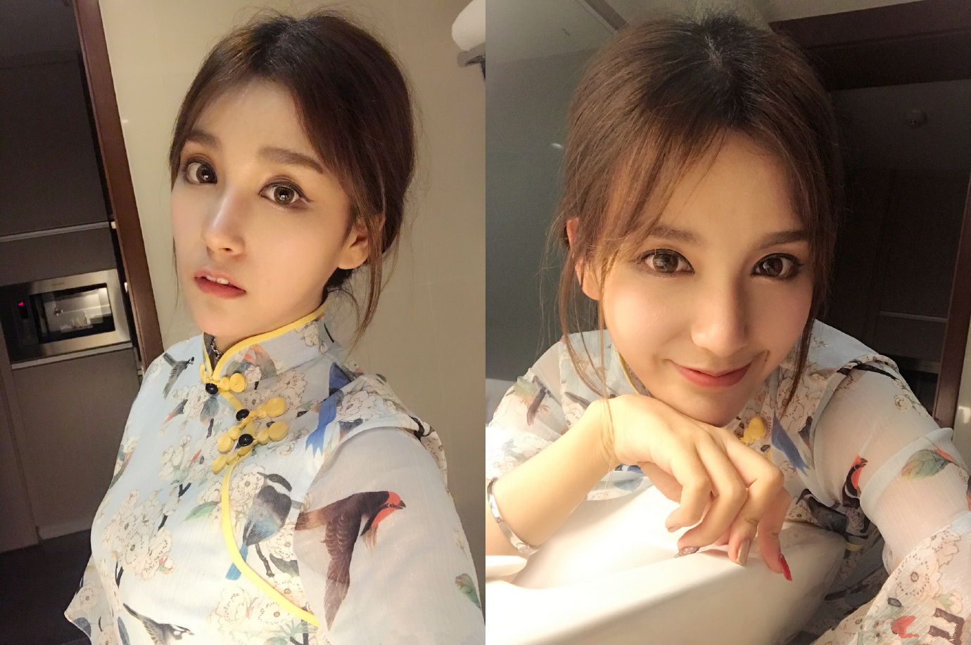 rita模仿余霜穿旗袍秀自拍 想跟她争一争lpl第一花旦?