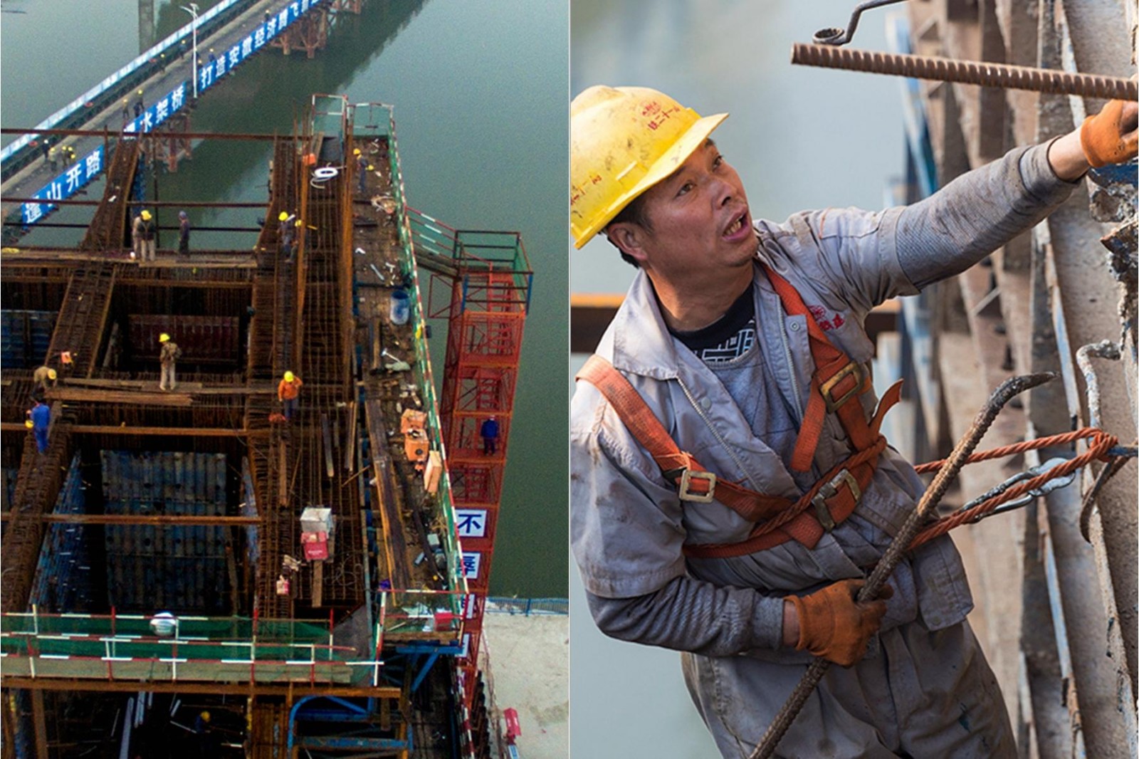 高铁工人60米高施工,上演"凌波微步",喝奶粉增加能量!