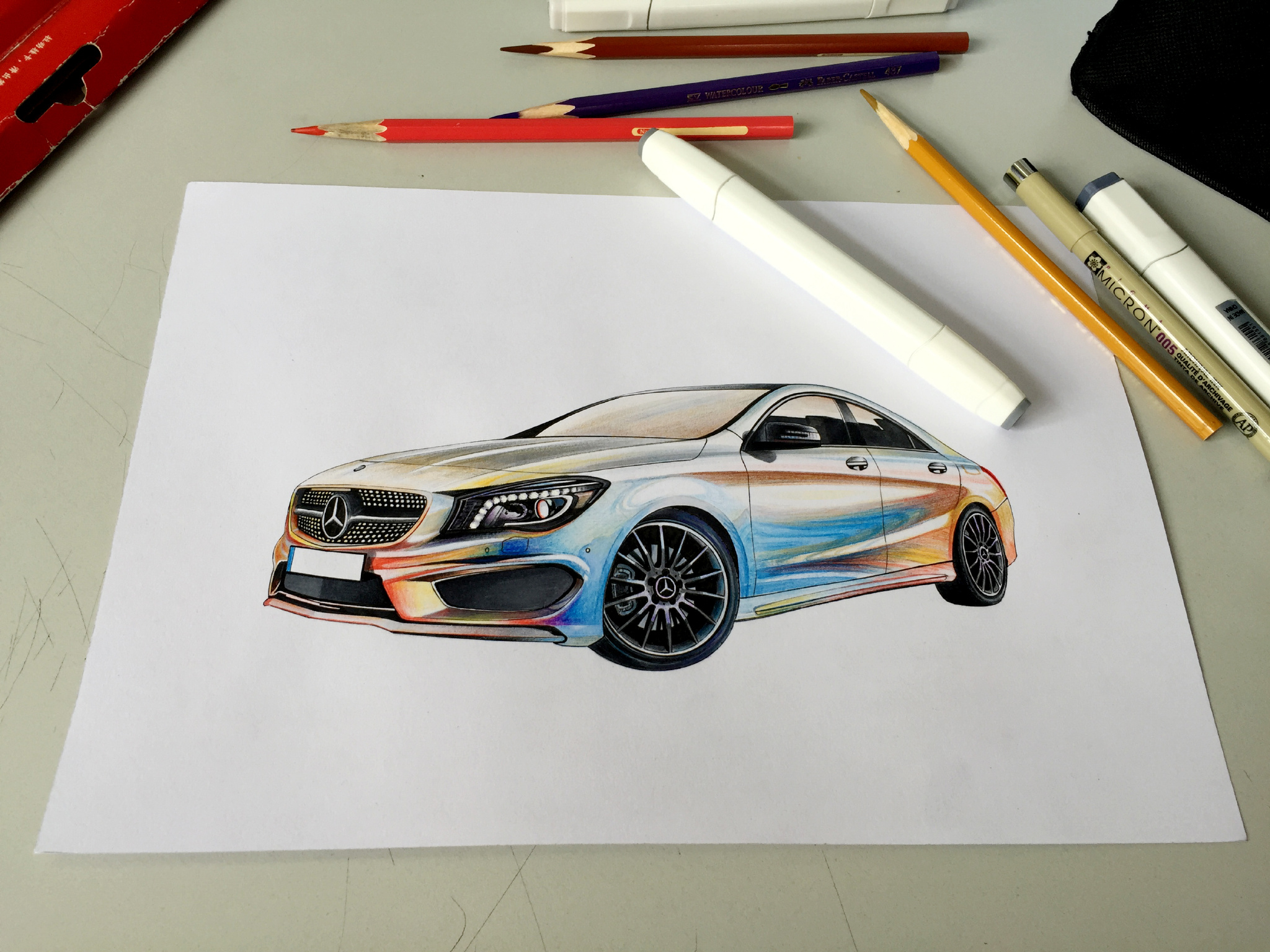 手绘奔驰cla-新浪汽车